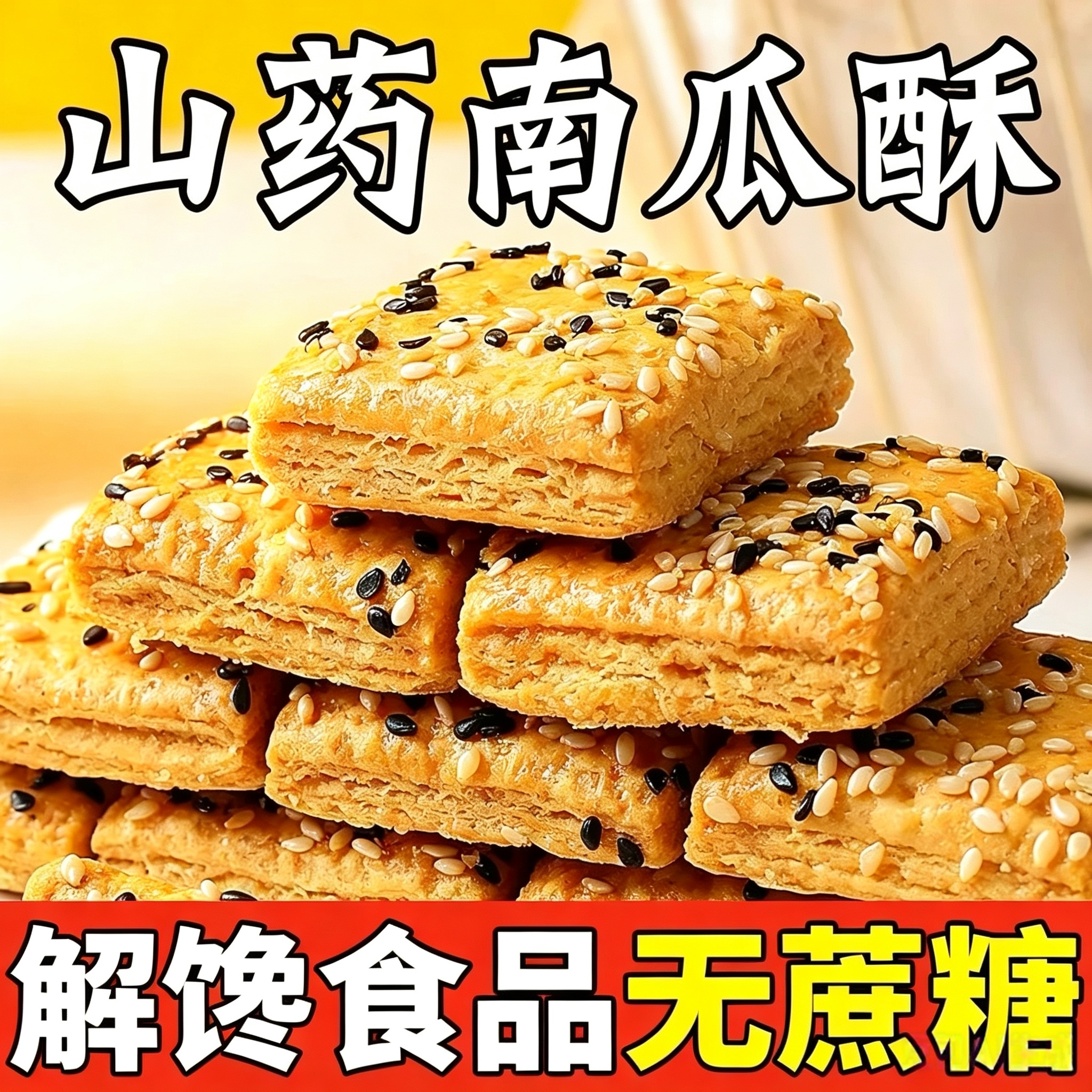 无蔗糖山药南瓜酥整箱木糖醇食品千层酥饼干糕点老年糖人代餐零食