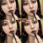 2025丝绒哑光不沾杯板栗色口红女显白火龙果防水不拔干欧美奶咖