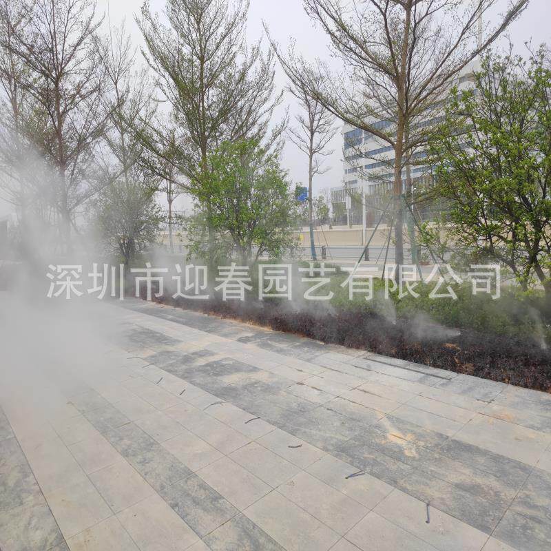 陕西冷雾喷泉设备旅游景区园林加湿设计不锈钢景观工程设备人造雾