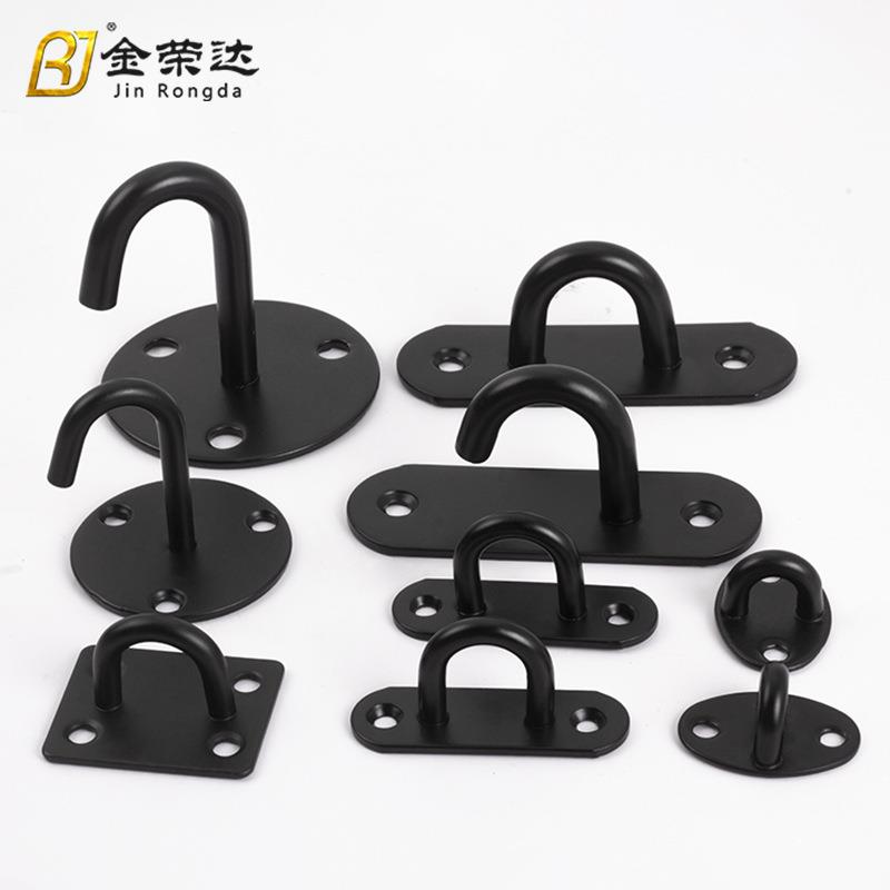 金荣达黑色不锈钢吊钩顶钩超重承重力风扇拉环U型钩灯饰沙袋包钩