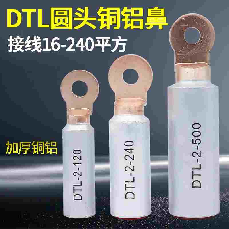 DTL-2圆头铜铝鼻子断路器空开接线端子DTL线鼻子线耳16-400平方