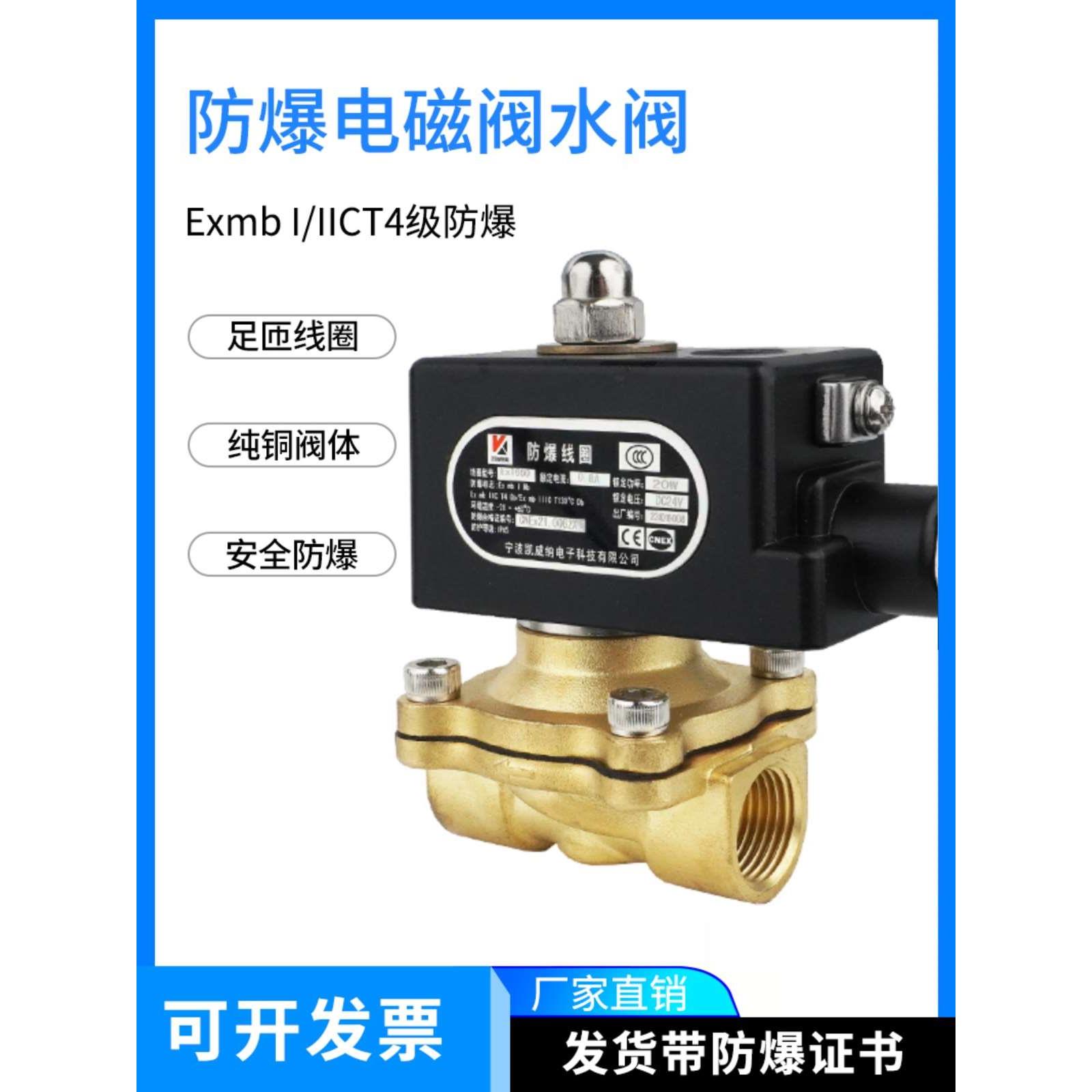 防爆电磁阀水阀2W025-08/2W160-15常闭4分220V控制气阀2W200-20