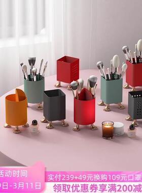 9WOR[]猫爪化妆刷收纳桶桌面收纳盒眉笔美妆刷收纳筒笔筒卧室