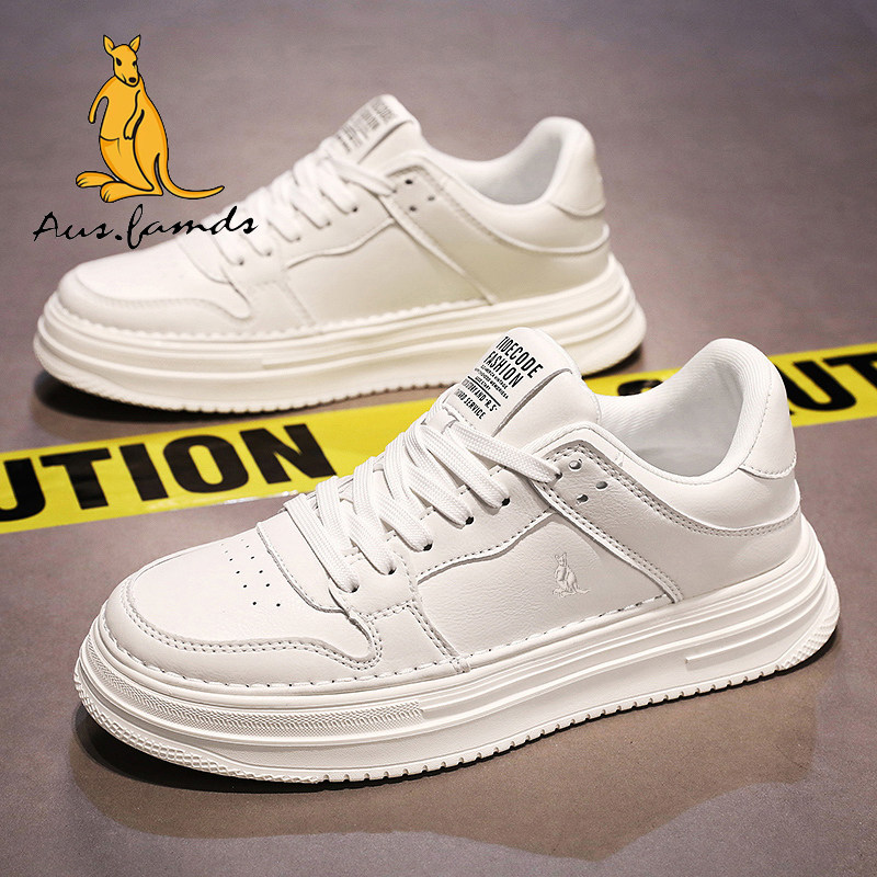 品牌男鞋高级感百搭白色板鞋男士休闲皮鞋运动增高平底小白鞋潮鞋