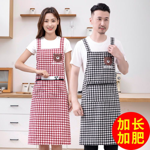 加长加肥防污棉布拉链口袋围裙