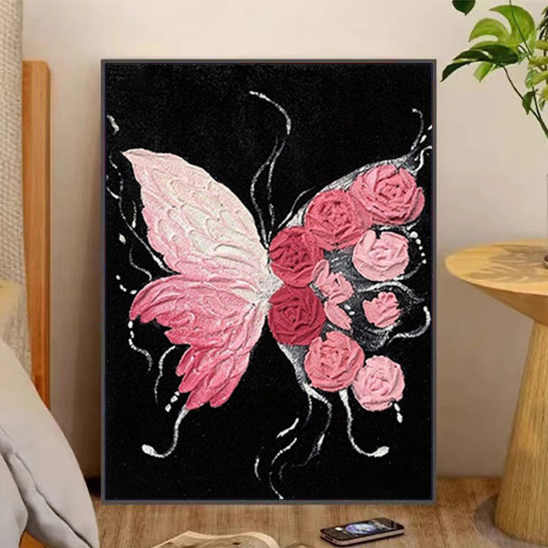 蝴蝶十字绣diy材料包 2025新款线绣客厅手工自己满绣简单小件刺绣