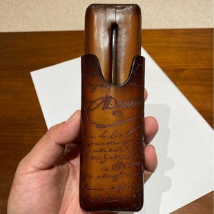 包邮 雪茄套 真皮雪茄盒现货手工擦色植鞣小牛皮便携保湿 复古两支装