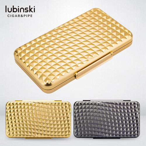 鲁宾斯基便携雪茄盒 5支装流线喷砂航空铝3cm超薄雪茄盒LUBINSKI