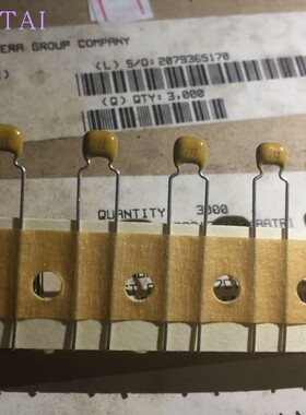 SR595E103MARTR1 多层陶瓷电容SR595 50V 0.01uF 103M Z5U AVX P5