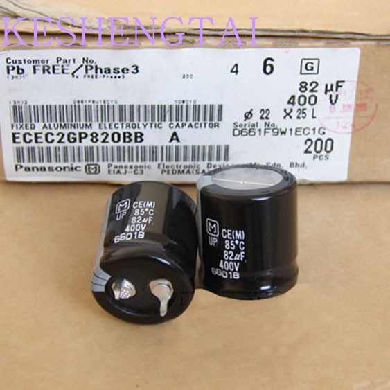 ECEC2GP820BB 400V 82UF UP 22×25mm全新日本松下铝电解电容85度