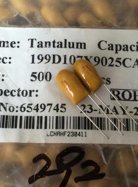199D107X9025CA6 美国Sprague  25V100UF 直插钽电容 原装现货