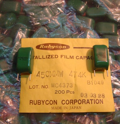 450MMW474K 日本 红宝石 薄膜电容 450V0.47UF  10mm 原装现货