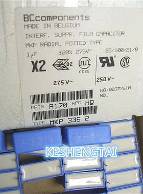 MKP3362  飞利浦BC X2安规薄膜电容 275V1uf  105  20% 22MM