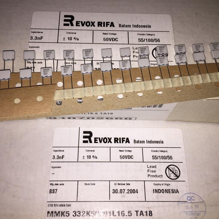 EVOX-RIFA MMK5332K50J01L16.5TA18 MMK5 50V3.3NF BS7 薄膜电容