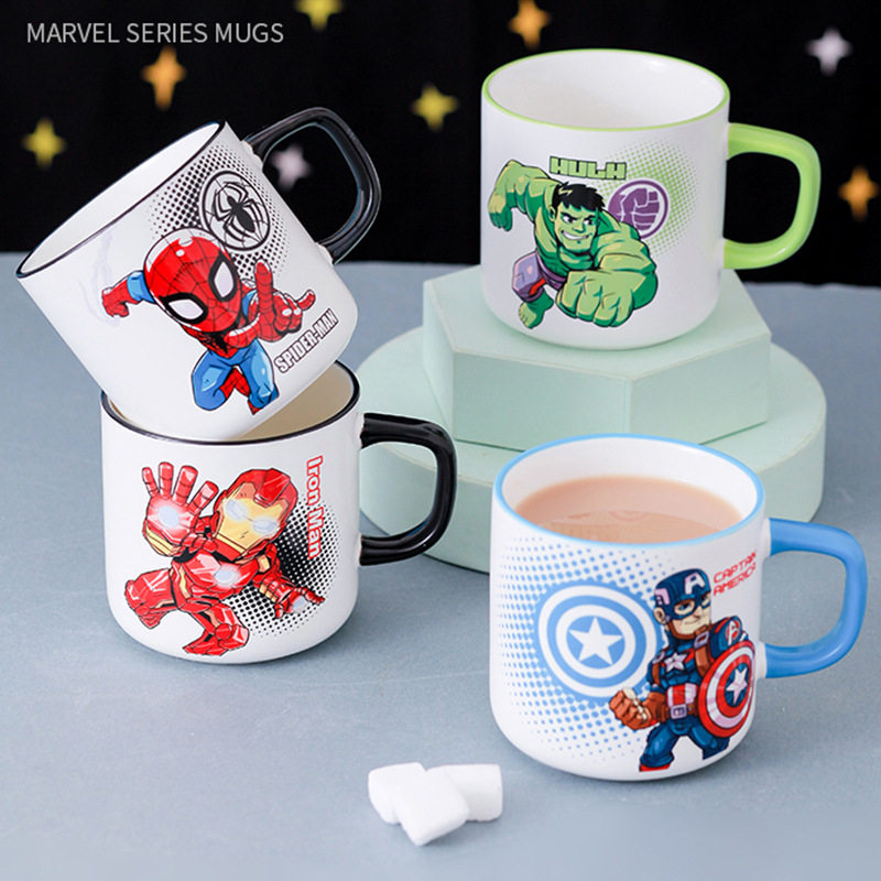 正版漫威复仇者联盟陶瓷杯马克杯美国队长钢铁侠办公室水杯牛奶杯