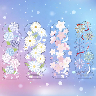 磁吸吧唧立牌亚克力动漫立牌花卉摆件二次元收藏装饰摆件创意展示