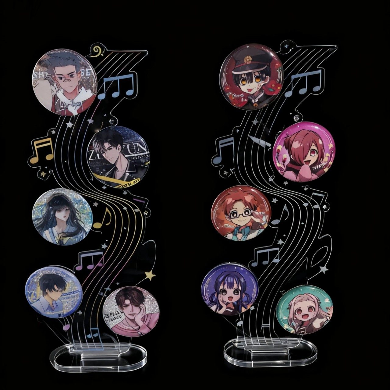 磁吸吧唧音符立牌亚克力动漫立牌摆件二次元收藏装饰摆件创意展示