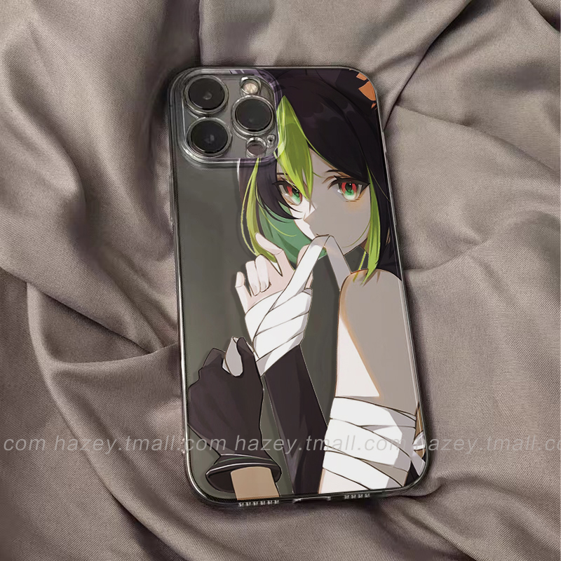 hazey日韩二次元个性少女适用苹果14pro手机壳iPhone13promax创意12mini/11可爱7plus/8插画xr6透明xsmax软se