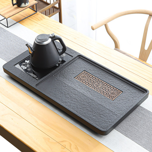 整块茶盘全自动乌金石简约