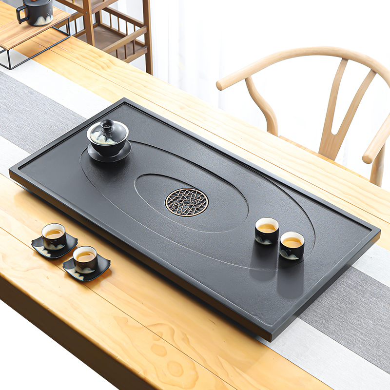家用乌金石茶盘天然简约