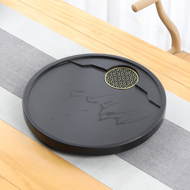 天然乌金石茶盘干泡盘单盘家用简约圆形客厅整块高档石头小型茶盘,餐饮具,茶盘,淘宝优惠券,粉丝福利购,淘宝优惠卷