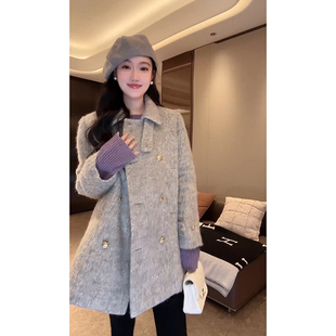 D5ST1540 大李plus新国标95白鹅绒服金丝灰羊毛呢子轻装 滑