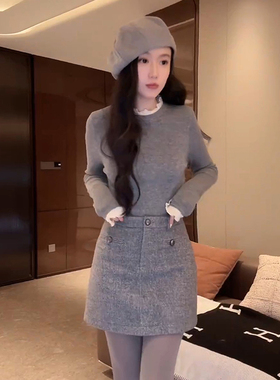 “100羊毛蕾丝花边毛衫”穿搭针织-D5MM3275