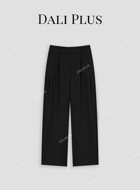 大李plus高腰气质百搭天丝羊毛两色半松紧阔腿长裤-D4BL0149