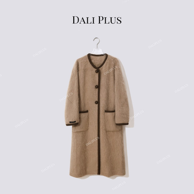 长毛拉绒长款单面呢大衣