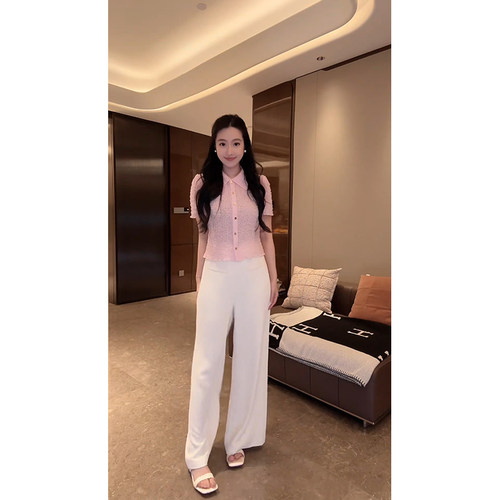 大李plus莱赛尔云朵泡泡纱衬衫女夏季法式减龄娃娃领亲肤短袖上衣