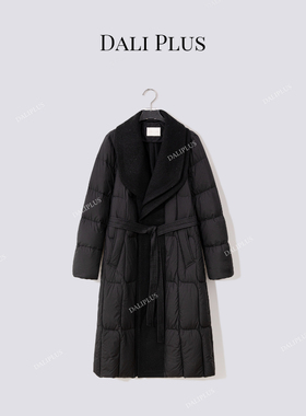 “90鹅绒双层闪闪翻领”长款羽绒服-D5CH4747-1