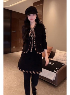 大李plus“豹纹飘带针织套装”野性美针织+半裙-D5ST1620