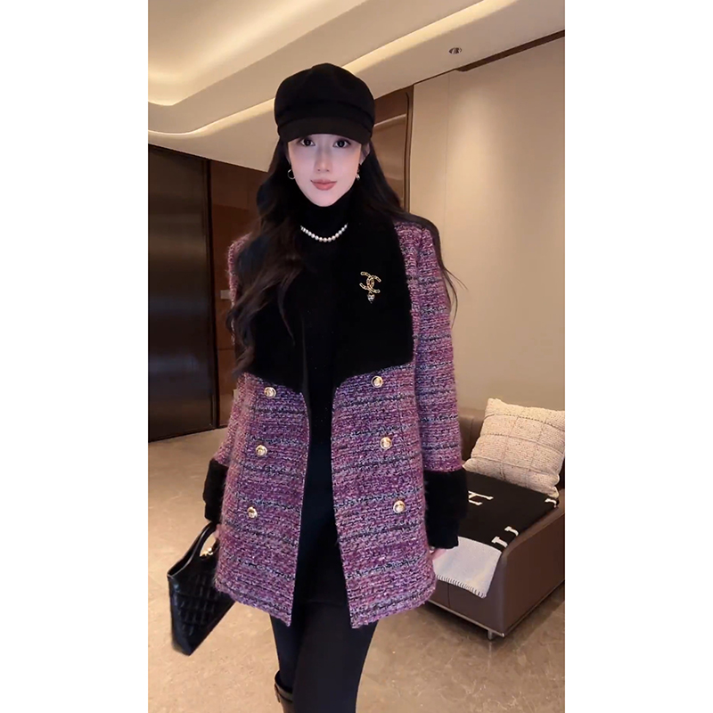 大李plus“滑雪系列鹅绒”100羊毛领小香三星95白鹅绒服-D5ST1623