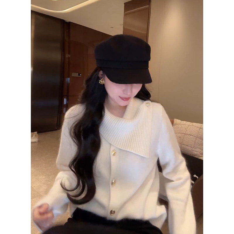 大李plus 绵羊毛混纺围巾毛衣女设计感软糯针织开衫冬季内搭上衣,女装/女士精品,毛衣,淘宝优惠券,粉丝福利购,淘宝优惠卷