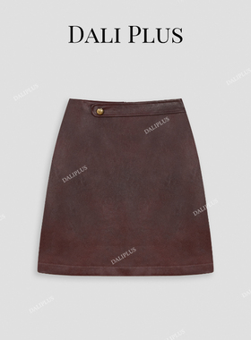 高腰时髦复古红色皮裙 短裙-D4CH0085-1