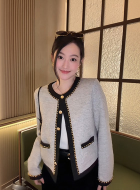 大李plus“重磅小香风针织外套”冬日氛围感通勤外套SD604229