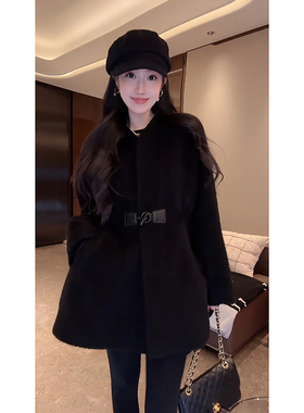 大李plus20苏力80羊毛新国标95鹅绒内胆毛呢大衣女冬季收腰羽绒服