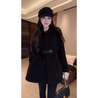 羊毛95鹅绒内胆毛呢大衣外套