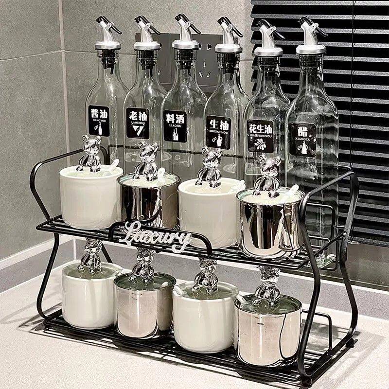 新款轻奢调味罐罐家用套装厨房陶瓷盐罐调料油盐调味盒组合全套