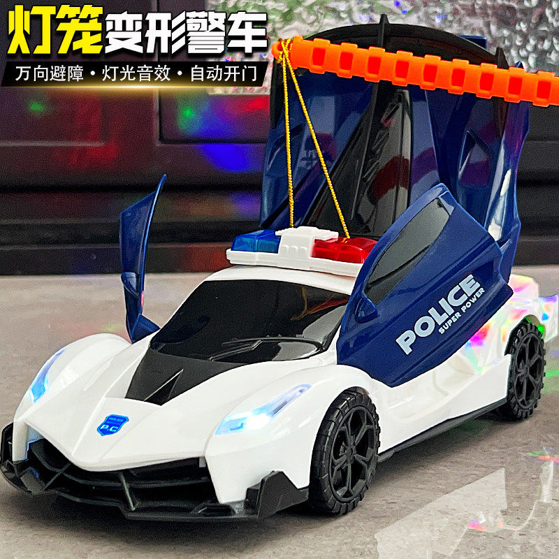 2026新款儿童节玩具车手提灯笼警车电动音乐发光花灯宝宝六一礼物