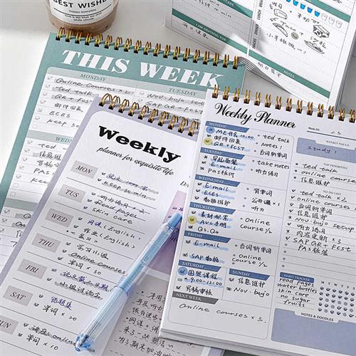 每日计划本日程本学生自律打卡本时间管理目标效率手册