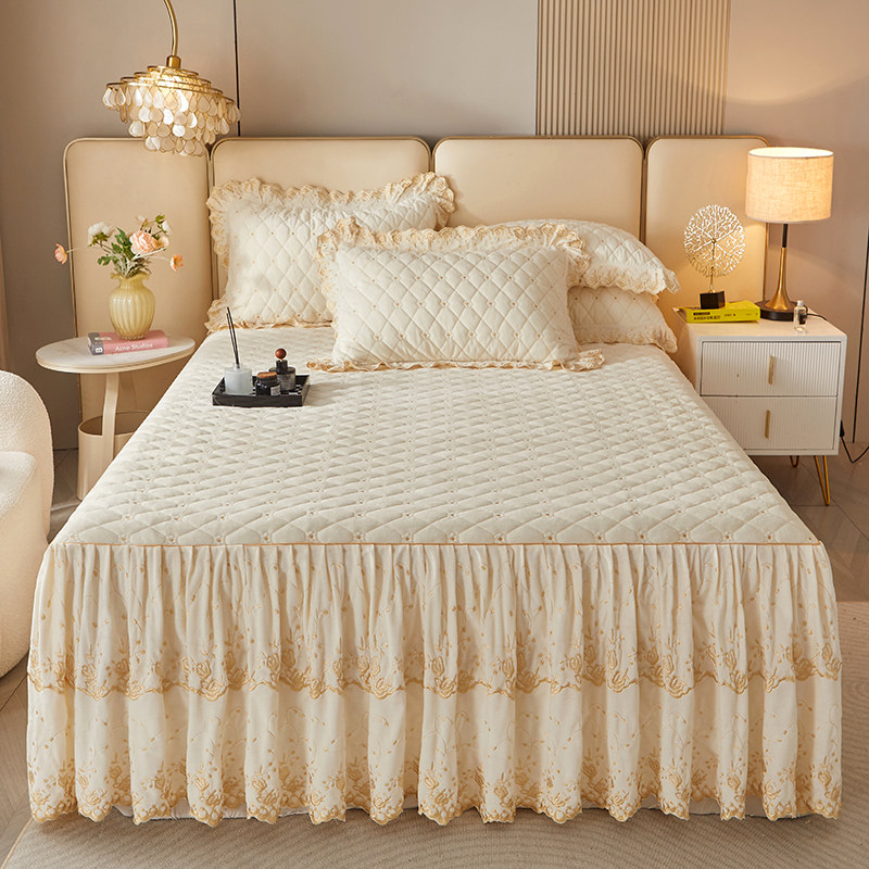 新款A类加厚宝宝绒夹棉床裙