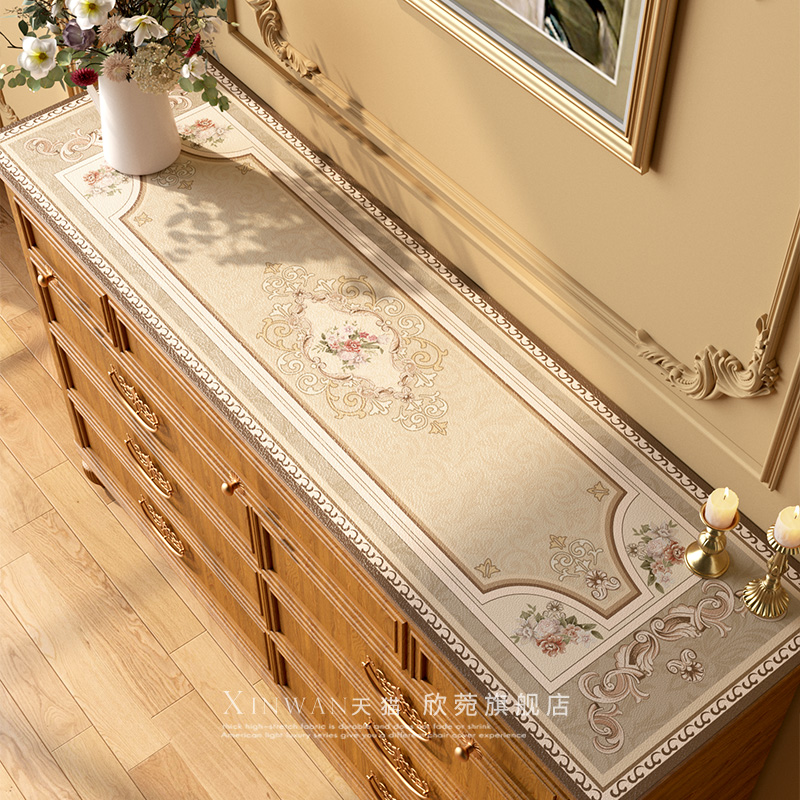 欧式电视柜桌布桌布茶几盖布鞋柜布盖巾高级感轻奢斗柜桌垫防水