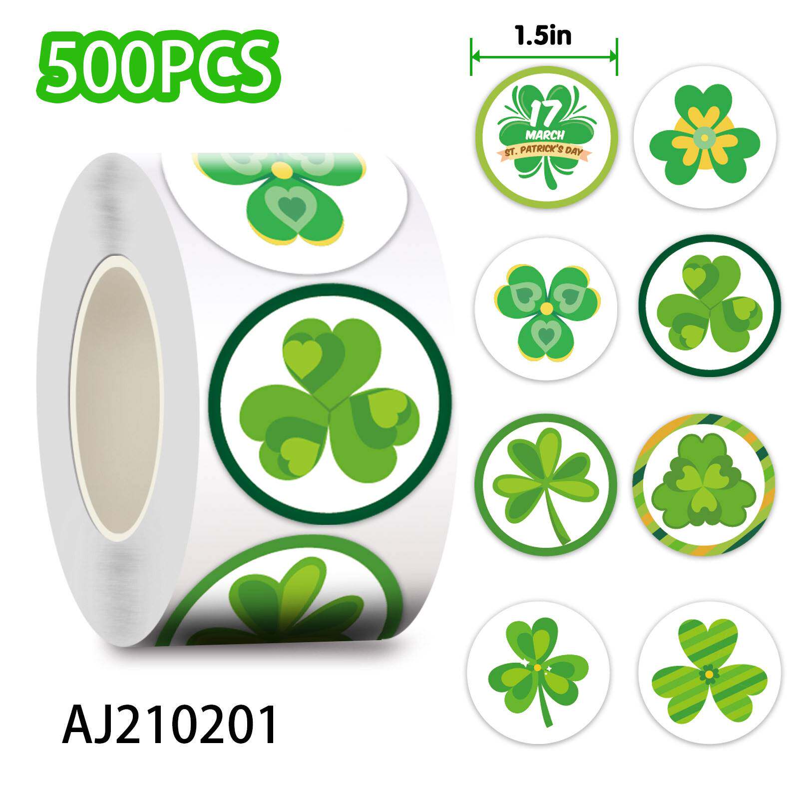 xhaj2102圣帕特里克节三叶草啤酒节绿帽子派对蛋糕烘焙装饰贴纸