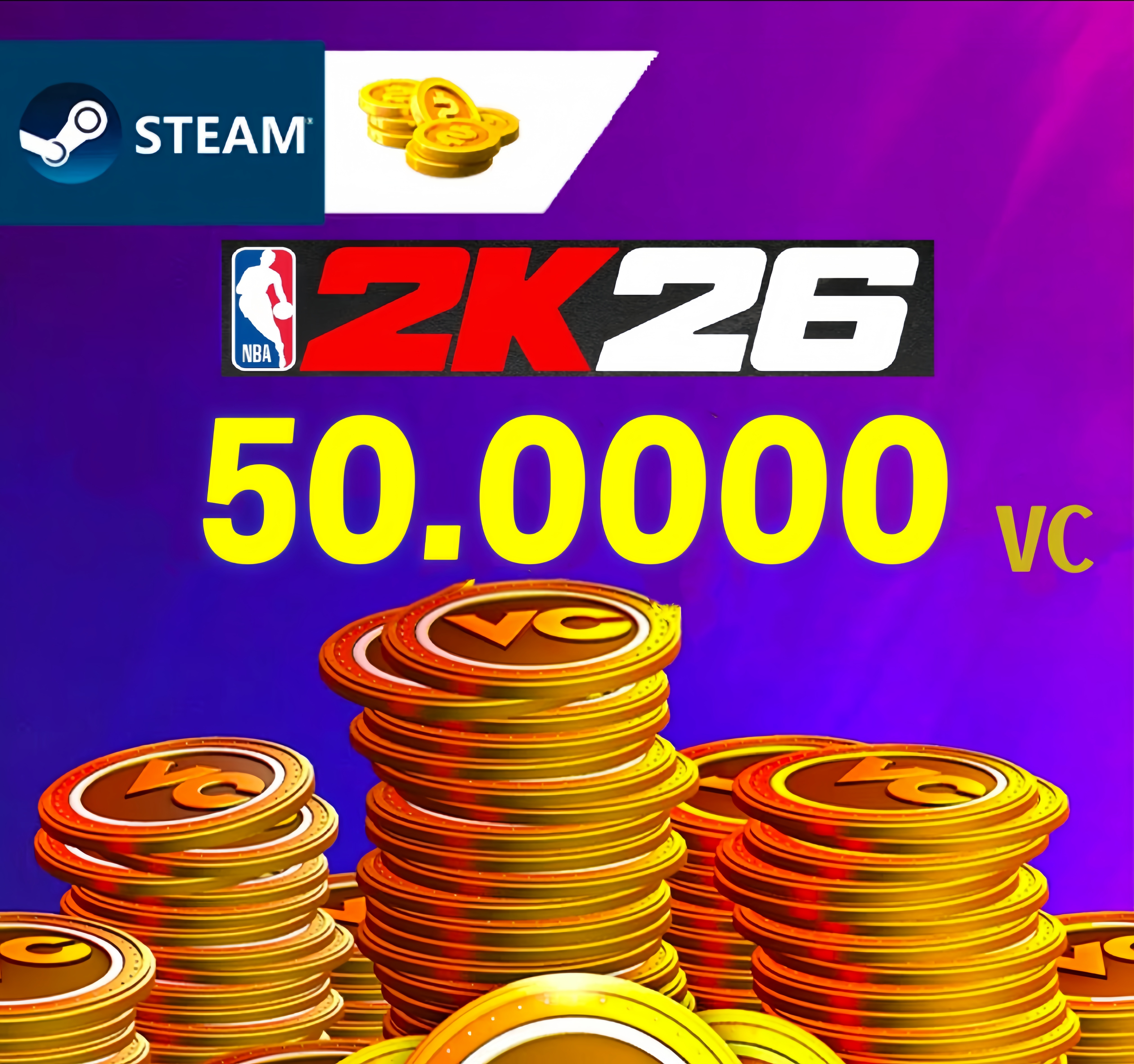 代充STEAM NBA2K26VC/500000/终身成就250点奖励/超长质保10天/