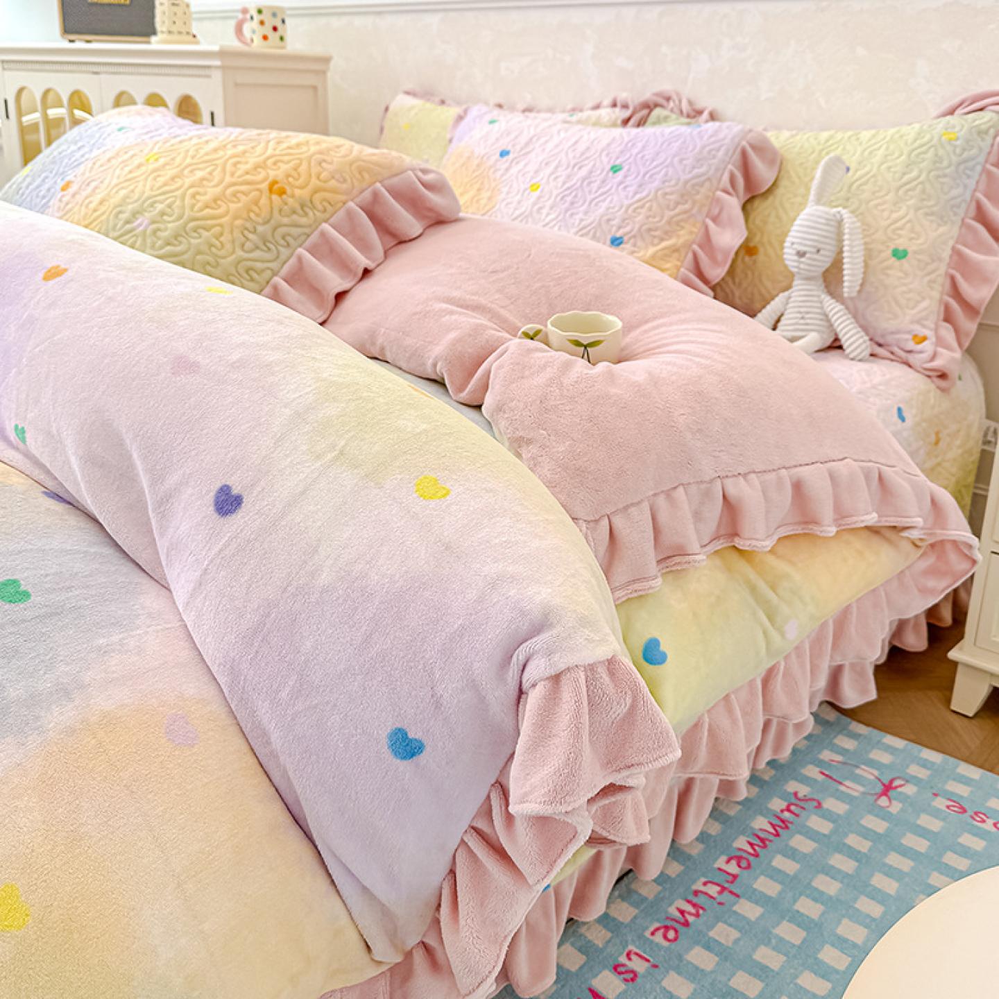 床盖式新款A类韩版公主风牛奶