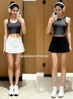 NANSHAN 运动短裙防走光带内衬高腰百褶裙Pace Riv瑜伽网球裙子