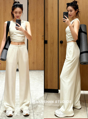 softstre神裤秋冬新款显瘦瑜伽运动高腰宽松直筒阔腿长裤女