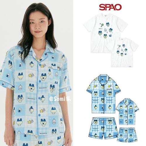 somi家韩国直邮spao x 拓麻歌子联名可爱印花短袖T恤家居睡衣套装