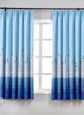 遮光窗帘布简现代遮阳隔热约窗20190218儿短童卧室平面飘窗客厅帘